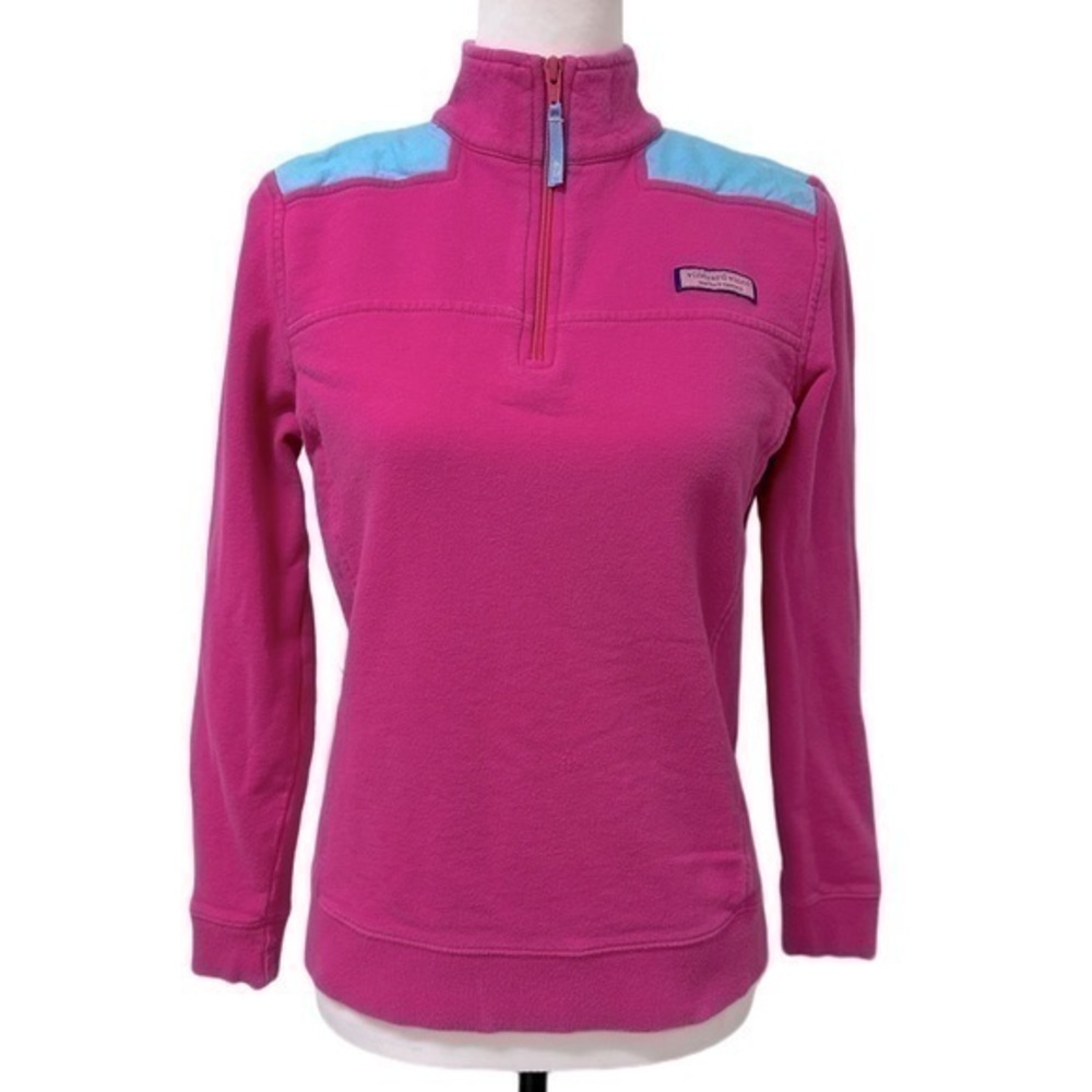 Vineyard Vines Shep Shirt Quarter Zip Pullover Pink Women XS